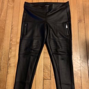 Express Moto Leather Like Leggings, M